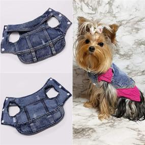 img 2 attached to Stylish and Washable WEARTER Dog Jean 🐶 Jacket for Small to Medium Sized Dogs and Cats