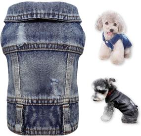 img 4 attached to Stylish and Washable WEARTER Dog Jean 🐶 Jacket for Small to Medium Sized Dogs and Cats