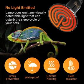 img 1 attached to 🔥 50W Simple Deluxe Ceramic Heat Emitter - Reptile Heat Lamp Bulb with No Light Emission for Amphibian Pet & Incubating Chicken, Black