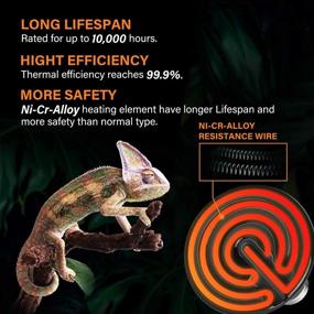 img 2 attached to 🔥 50W Simple Deluxe Ceramic Heat Emitter - Reptile Heat Lamp Bulb with No Light Emission for Amphibian Pet & Incubating Chicken, Black