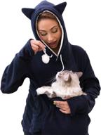 🐱 kangakitty hoodie pet holder- cat dog large pouch pocket carrier sweatshirt with kangaroo pocket- ideal for small animals- unisex design for women and men logo