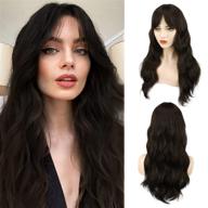 26 inch darkest brown curly wig - barsdar long fluffy wavy heat resistant hair for daily party cosplay halloween use logo