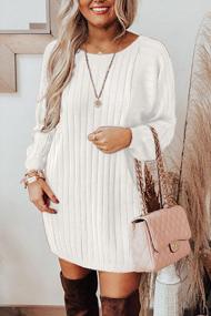 img 1 attached to Womens Sweater Dress - Prettygarden Casual Loose Oversized Pullover With Long Sleeves, Ribbed Knit Crewneck For Comfortable Wear