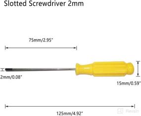 img 3 attached to 🔧 Autoly 3-Piece 2mm Slotted Screwdriver Set, Magnetic Tip Included, Plastic Non-Slip Grip Handle in Vibrant Yellow