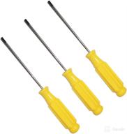 🔧 autoly 3-piece 2mm slotted screwdriver set, magnetic tip included, plastic non-slip grip handle in vibrant yellow логотип