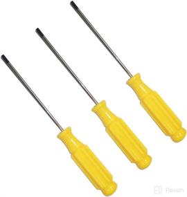 img 4 attached to 🔧 Autoly 3-Piece 2mm Slotted Screwdriver Set, Magnetic Tip Included, Plastic Non-Slip Grip Handle in Vibrant Yellow