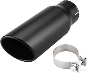 img 4 attached to 🚚 LCGP 3-Inch Inlet Black Exhaust Tip - 3"x4"x12" Clamp Bolt On Tailpipe Upgrade for Trucks