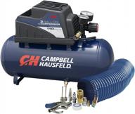 portable oilless air compressor with 3 gallon horizontal tank and 10-piece accessory kit: including air hose and inflation gun - campbell hausfeld fp209499av logo