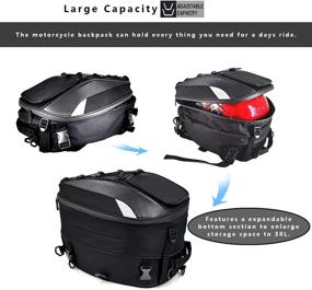 img 3 attached to 🔒 Waterproof Motorbike Helmet Storage Bag: Gray Motorcycle Helmet Bag Seat Bag Tail Bag with Added Luggage Space