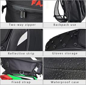 img 1 attached to 🔒 Waterproof Motorbike Helmet Storage Bag: Gray Motorcycle Helmet Bag Seat Bag Tail Bag with Added Luggage Space