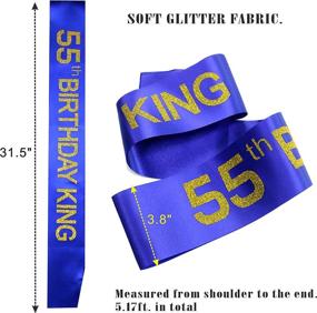 img 3 attached to 👑 55th Birthday King Crown and Sash Set: Perfect Gifts and Decorations for Men's 55th Birthday Celebration!