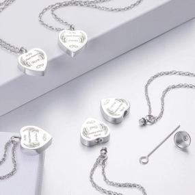 img 1 attached to Heart-Shaped Waterproof Urn Necklace For Ashes With "In My Heart Forever" Engraving & Funnel Kit