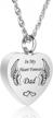 heart-shaped waterproof urn necklace for ashes with "in my heart forever" engraving & funnel kit logo