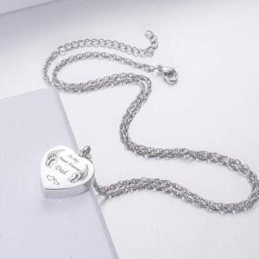 img 2 attached to Heart-Shaped Waterproof Urn Necklace For Ashes With "In My Heart Forever" Engraving & Funnel Kit