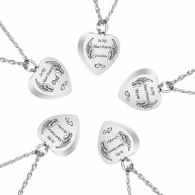 img 3 attached to Heart-Shaped Waterproof Urn Necklace For Ashes With "In My Heart Forever" Engraving & Funnel Kit
