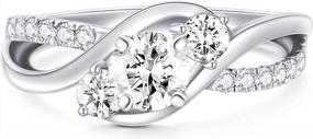 img 2 attached to Moissanite Engagement Nings For Women 2 Style Platinum Plated Silver Ring Twisting Moissanite Rings