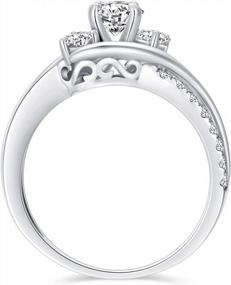 img 1 attached to Moissanite Engagement Nings For Women 2 Style Platinum Plated Silver Ring Twisting Moissanite Rings