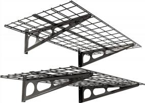 img 4 attached to 2-Pack FLEXIMOUNTS 2X4Ft Wall Shelf Garage Storage Rack | 24" X 48" Wall Mounted Floating Shelves, Black