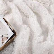 luxurious white emme faux fur blanket: soft, plush & cozy for bed, sofa or couch as gift home decor logo
