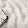 luxurious white emme faux fur blanket: soft, plush & cozy for bed, sofa or couch as gift home decor logo