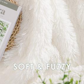 img 2 attached to Luxurious White EMME Faux Fur Blanket: Soft, Plush & Cozy For Bed, Sofa Or Couch As Gift Home Decor