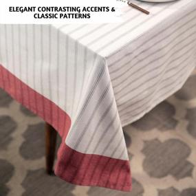 img 1 attached to Folkulture Boho Stripe Tablecloth For Farmhouse Décor And Outdoor Picnics, 60 X 84 Inches In Cherry Red