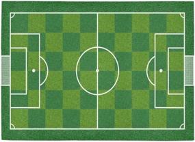 img 3 attached to 7X5Ft Football Soccer Field Area Rug - Ideal For Kids Playroom Decoration!