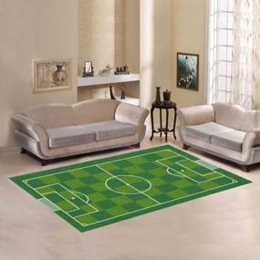 img 1 attached to 7X5Ft Football Soccer Field Area Rug - Ideal For Kids Playroom Decoration!