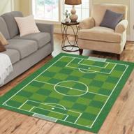 7x5ft football soccer field area rug - ideal for kids playroom decoration! logo