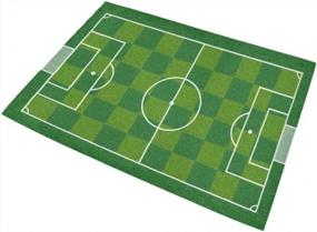 img 2 attached to 7X5Ft Football Soccer Field Area Rug - Ideal For Kids Playroom Decoration!