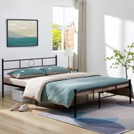 stylish and sturdy aingoo queen bed frame with headboard and footboard, steel slat support and no box spring required logo