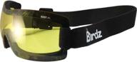 birdz wren sports goggles with yellow lens for skydiving, snowboarding, and motorcycle riding logo