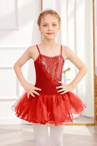 img 2 attached to Shine On Stage: Zaclotre Sequin Leotard Tutu Dress For Little Girls' Ballet Performances