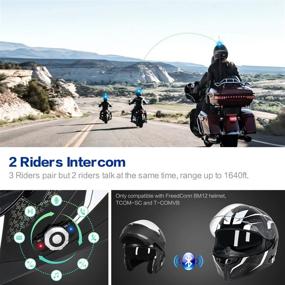 img 1 attached to 🏍️ DOT Full Face Bluetooth Motorcycle Helmet FreedConn BM12 - Integrated Intercom System, Dual Visor, FM, Voice Dial, 2~3 Riders Pair, 500M Range, Black & White (Size L)