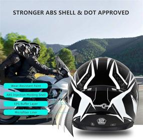 img 3 attached to 🏍️ DOT Full Face Bluetooth Motorcycle Helmet FreedConn BM12 - Integrated Intercom System, Dual Visor, FM, Voice Dial, 2~3 Riders Pair, 500M Range, Black & White (Size L)