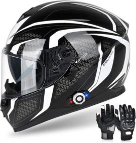 img 4 attached to 🏍️ DOT Full Face Bluetooth Motorcycle Helmet FreedConn BM12 - Integrated Intercom System, Dual Visor, FM, Voice Dial, 2~3 Riders Pair, 500M Range, Black & White (Size L)