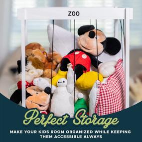 img 1 attached to Организуйте игрушки вашего ребенка с хранилищем для мягких игрушек RELODECOR в зоопарке - забавный и стильный держатель для игрушек