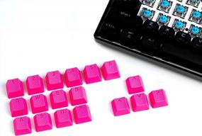 img 4 attached to VULTURE Rubber Keycaps Cherry MX Double Shot Backlit 18 Keycap Set Compatible For Gaming Mechanical Keyboard OEM Profile Doubleshot Rubberized Diamond Textured Tactile Grip With Key Puller (Pink)