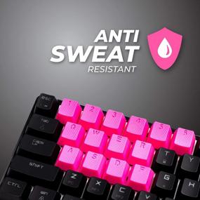 img 1 attached to VULTURE Rubber Keycaps Cherry MX Double Shot Backlit 18 Keycap Set Compatible For Gaming Mechanical Keyboard OEM Profile Doubleshot Rubberized Diamond Textured Tactile Grip With Key Puller (Pink)