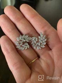 img 6 attached to 💎 CZ Cluster Earrings: Stunning Marquis-Cut Cubic Zirconia Bridal Studs for Wedding, Banquets, and Fashion Accessories