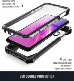 img 2 attached to Серия Poetic Guardian Samsung Galaxy S10E 2019 Прочный прозрачный чехол со встроенной защитной пленкой для экрана, гибридный бампер для всего тела для беспроводной зарядки, черный