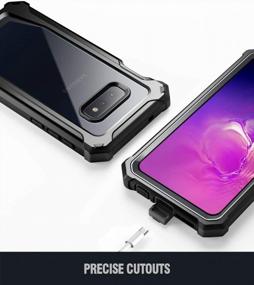 img 1 attached to Серия Poetic Guardian Samsung Galaxy S10E 2019 Прочный прозрачный чехол со встроенной защитной пленкой для экрана, гибридный бампер для всего тела для беспроводной зарядки, черный