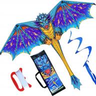 beginner-friendly dragon kite for kids and adults - easy to fly with spinning tail and 200ft kite string - 55x62 inches logo
