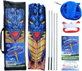 img 3 attached to Beginner-Friendly Dragon Kite For Kids And Adults - Easy To Fly With Spinning Tail And 200Ft Kite String - 55X62 Inches