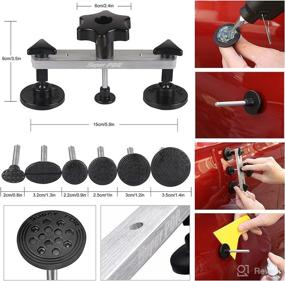 img 1 attached to 🔧 Adjustable Width PDR Kit for Paintless Dent Repair - Pops a Dent Car Dent Removal with Black Dent Lifter Bridge Puller, Yellow Suction Cup Dent Puller, LED Light Board, Glue Gun - Ideal for Automotive Body