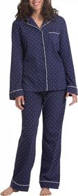 img 4 attached to Women'S 100% Cotton Jersey Boyfriend Pajama Set By PajamaGram