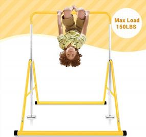 img 1 attached to Adjustable Height Folding Gymnastics Bar For Kids By BangTong&Li - Ideal Junior Training Bar For Home Gymnastics Equipment