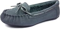 optimized for seo: boys' shoes and slippers - blueberry lining moccasin slippers moc 07k logo