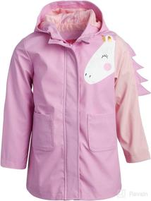 img 4 attached to 🦄 Lightweight Waterproof Toddler/Little Girl's Unicorn Rain Jacket - Pink Platinum Girls' Windbreaker Slicker Shell Raincoat