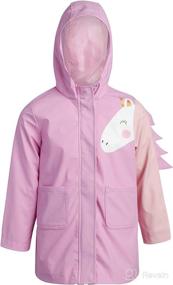 img 1 attached to 🦄 Lightweight Waterproof Toddler/Little Girl's Unicorn Rain Jacket - Pink Platinum Girls' Windbreaker Slicker Shell Raincoat